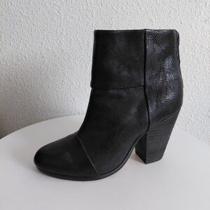 Rag & Bone NY Womens Genuine Leather Black Heeled Ankle Booties